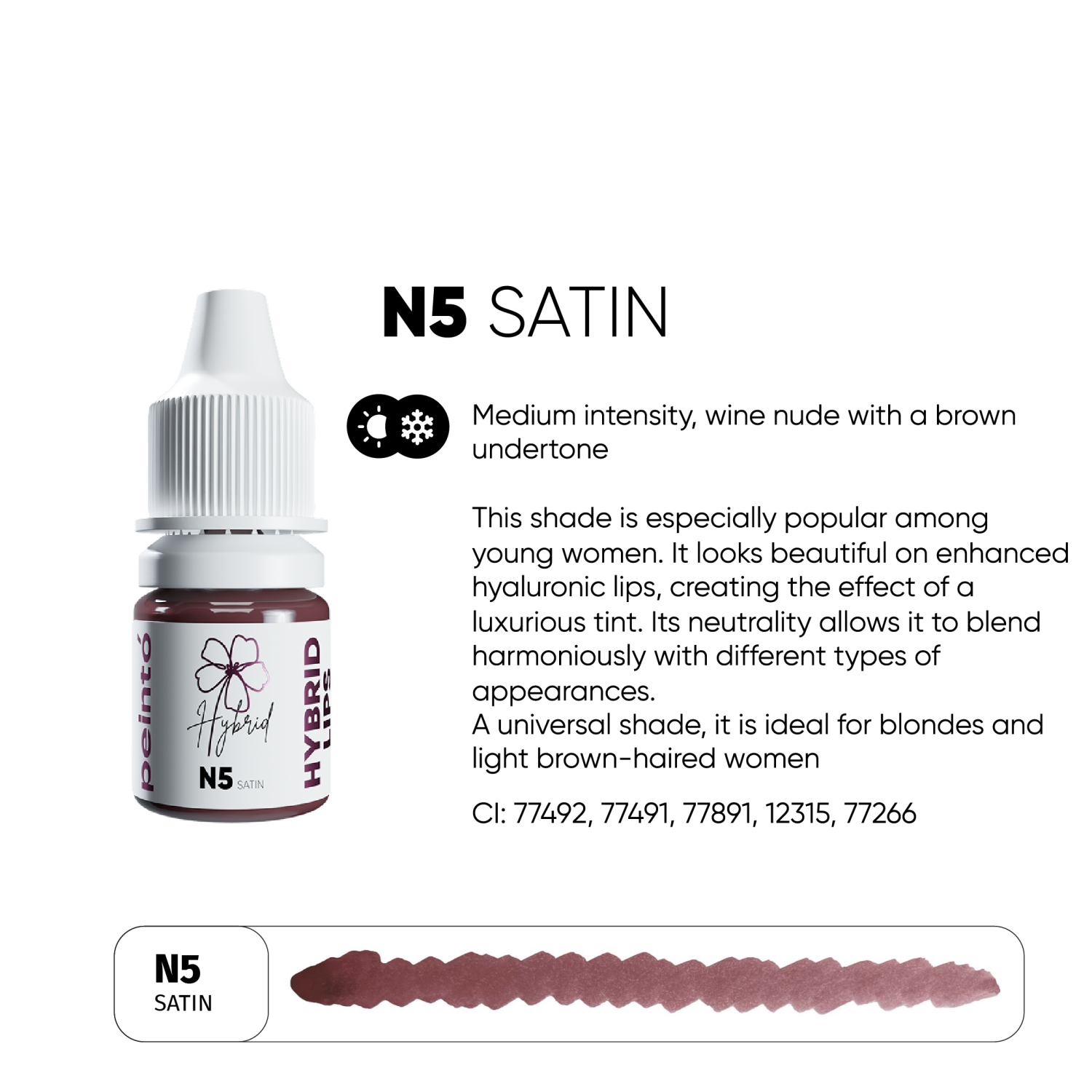 PEINTO Пигменты для губ  N5 Satin